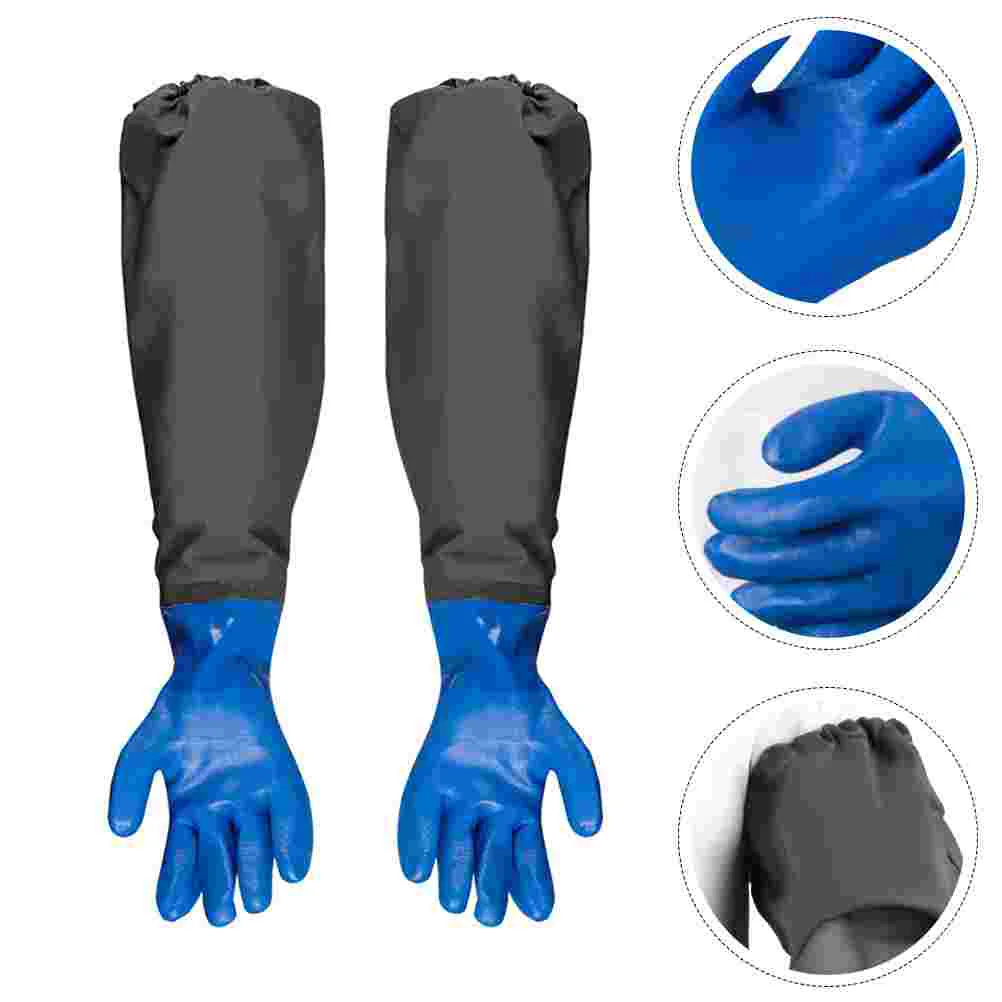 

Aquarium Gloves Waterproof Work Changing Hand Protection Tool Long Knitted Fabric Cleaning Protective Tank Fishing