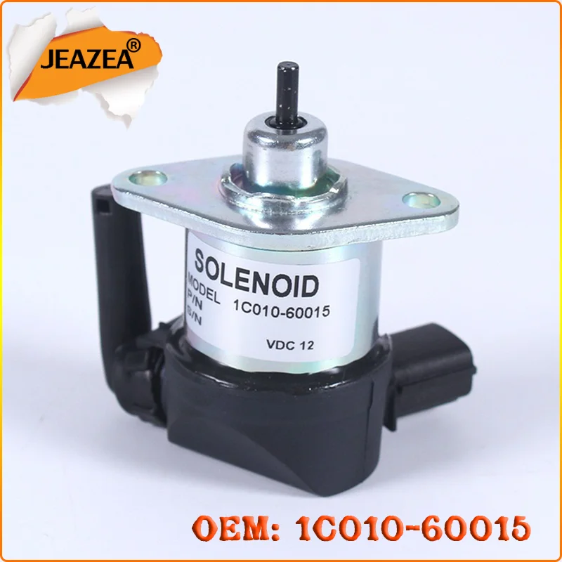 

JEAZEA 1C010-60015 стопорный Электромагнит практичный двигатель топливное отключение алюминиевый сплав аварийные детали для двигателя Kubota V3300 V3600