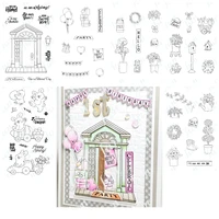 happy spring front porch door party farm house garden set silicone stamps diy scrapbooking paper cards decor metal cutting dies