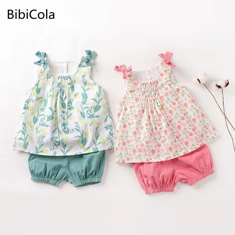 

Летние детские костюмы новая стильная брендовая одежда для маленьких девочек футболка с короткими рукавами + шорты, 2 предмета