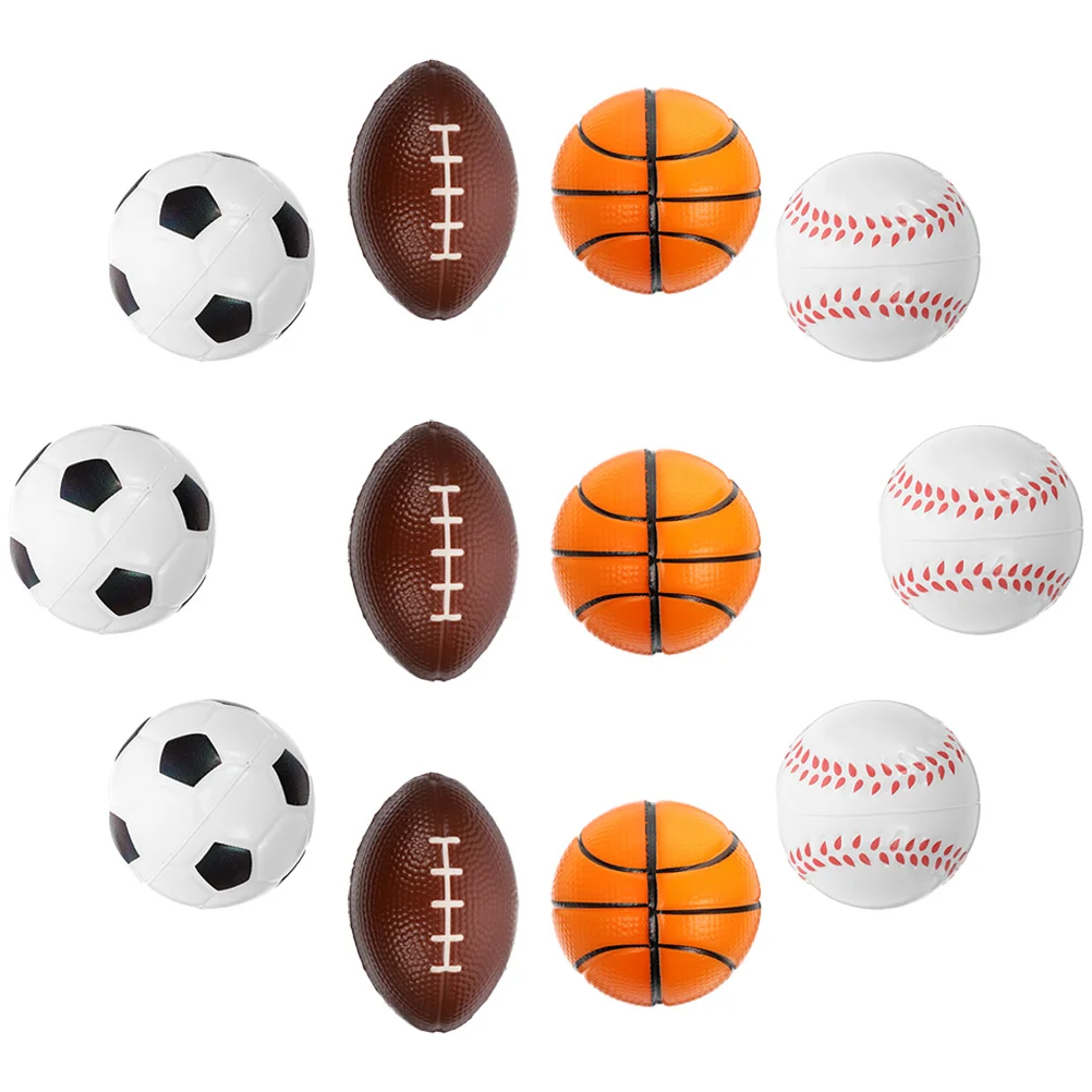 

12 Pcs Stress Balls Party Bulk Fidget Toy Basketball Pu Polyurethane Squeezing Squeeze Sports Playthings Toys