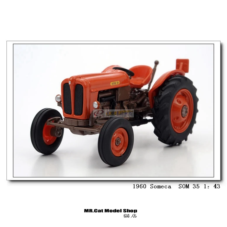 

1/43 CAR Model UH Alloy Metal Static Model Ornaments 1960 SOM 35 Tractor Orange Without Box Collect Toy Figures