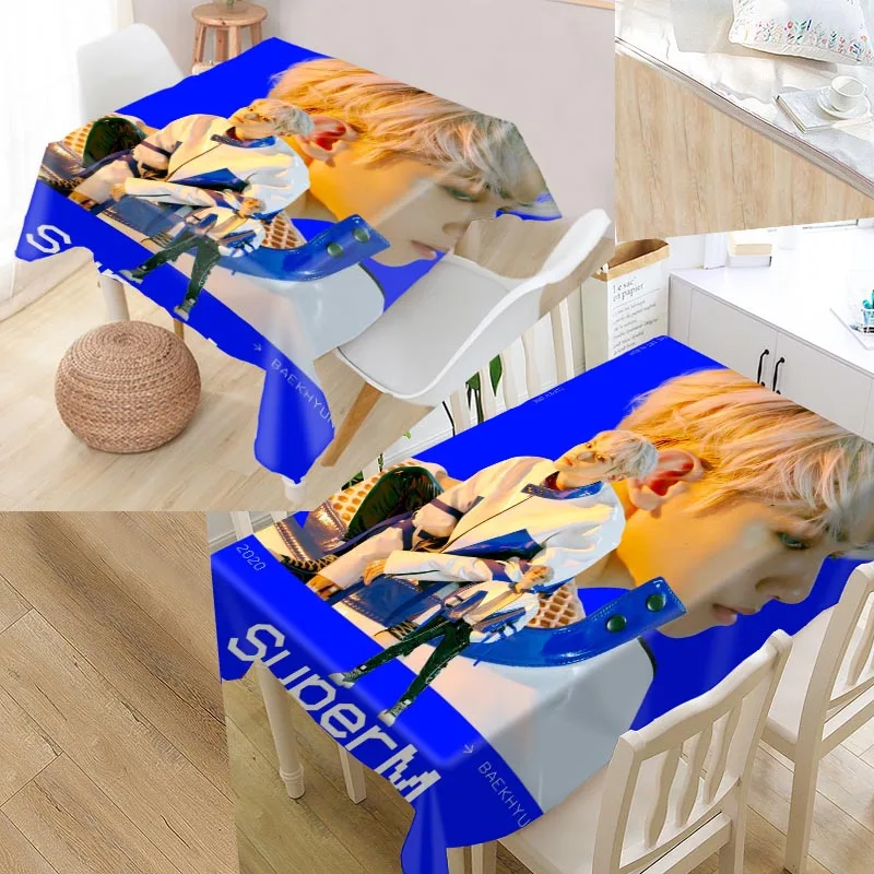 

Custom BAEK HYUN KPOP Table Cover Oxford Waterproof Tablecloth Can Wash The Tablecloths For Wedding Hotel Decoration 0512