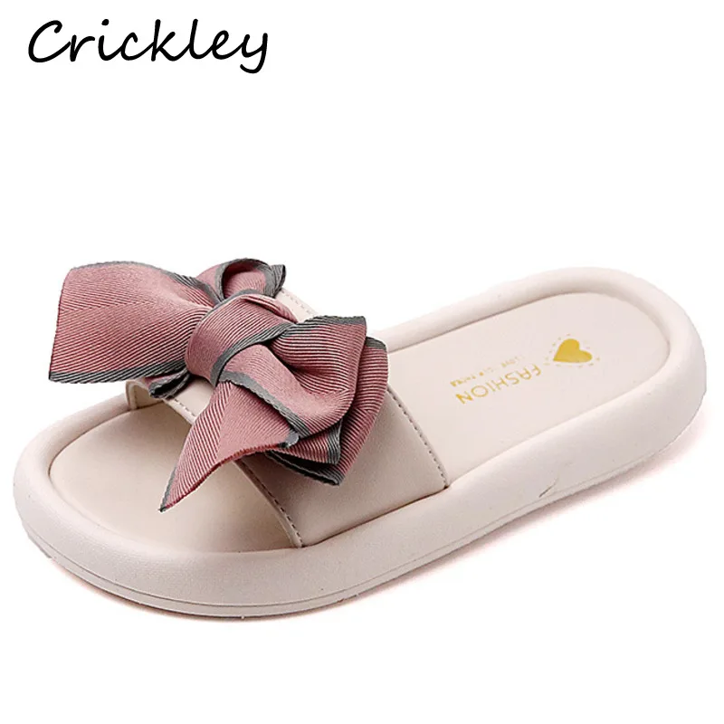 

Тапочки детские с бантом, летние домашние тапочки принцессы для детей, ПВХ, Нескользящие, с мягкой подошвой, для бассейна, пляжная обувь для ...