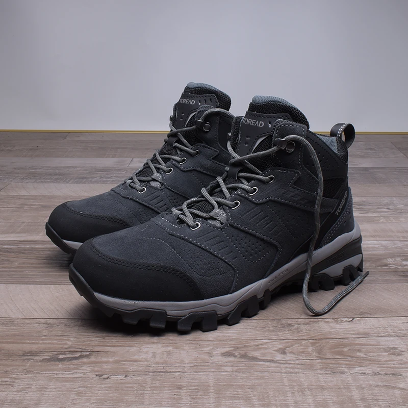 

TOREAD Unisex Genuine leather winter hiking trekking shoes lovers non-slip shockproof cross-country Mountaineering walking shoes