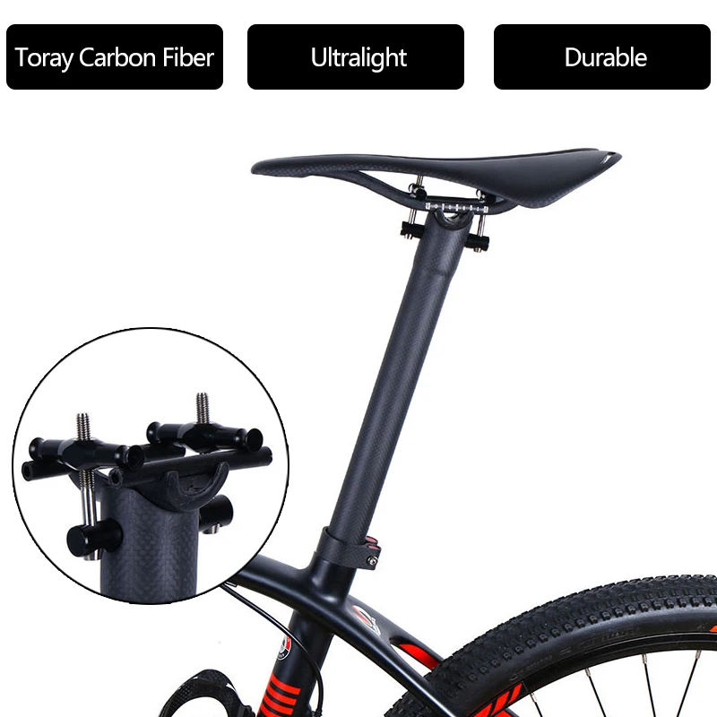 Полностью карбоновый Подседельный штырь MTB Легкий шоссейный велосипедный