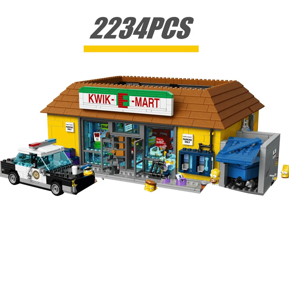

Disney The Simpson TV Movie Kwik-E-Mart House Model Streetview Building Blocks Bricks 71006 71016 Toys Kid Birthday Gift
