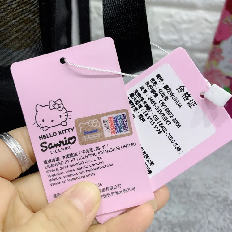 Hellokitty Mesh Cosmetic Bag Small Square Bag Portable Pouch Large Capacity Wash Bag  asian backpack kids girls  backpack