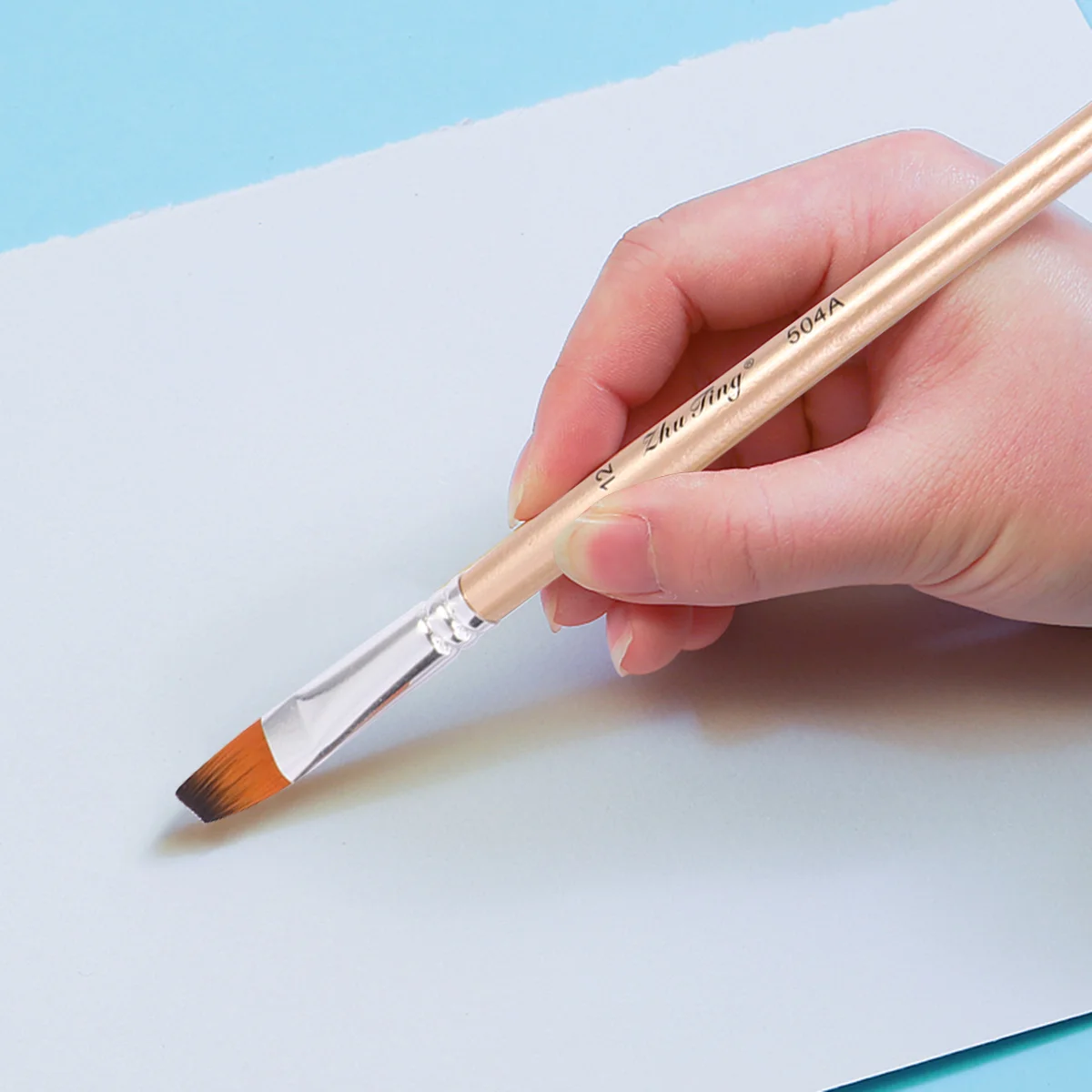 1 Set of 5Pcs Multi-function Nylon Paintbrush Paint Brush Painting Tool for Watercolor Oil (Rose Gold Head)