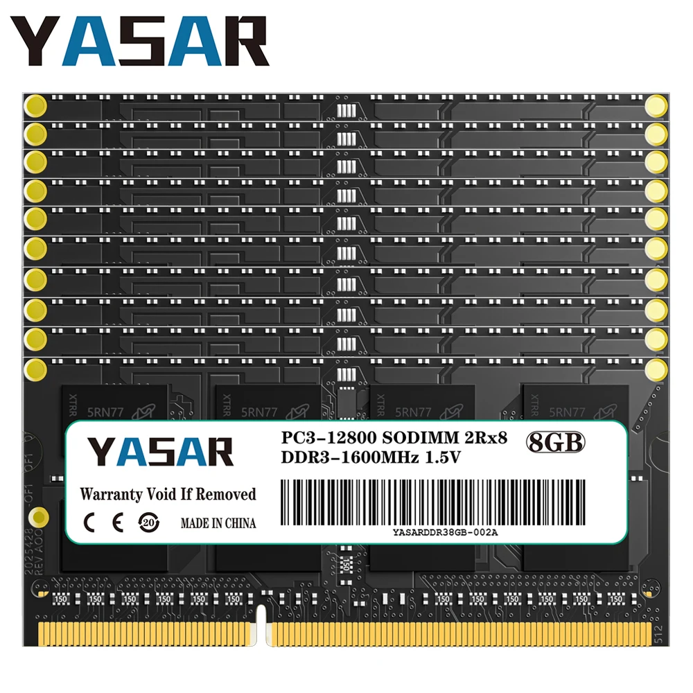 50 шт. Оперативная память DDR3 4 ГБ 8 1600 МГц 1333 1066 для ноутбука 1 5 В PC3 12800 10600 SODIMM