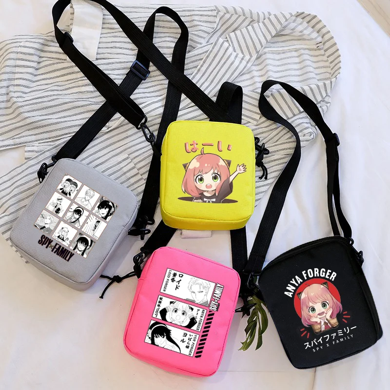 

Anime Spy X Family Anya Print Messenger Bag Mini Canvas Shoulder Bags Casual Street Zipper Purses Handbag Crossbodys Bags