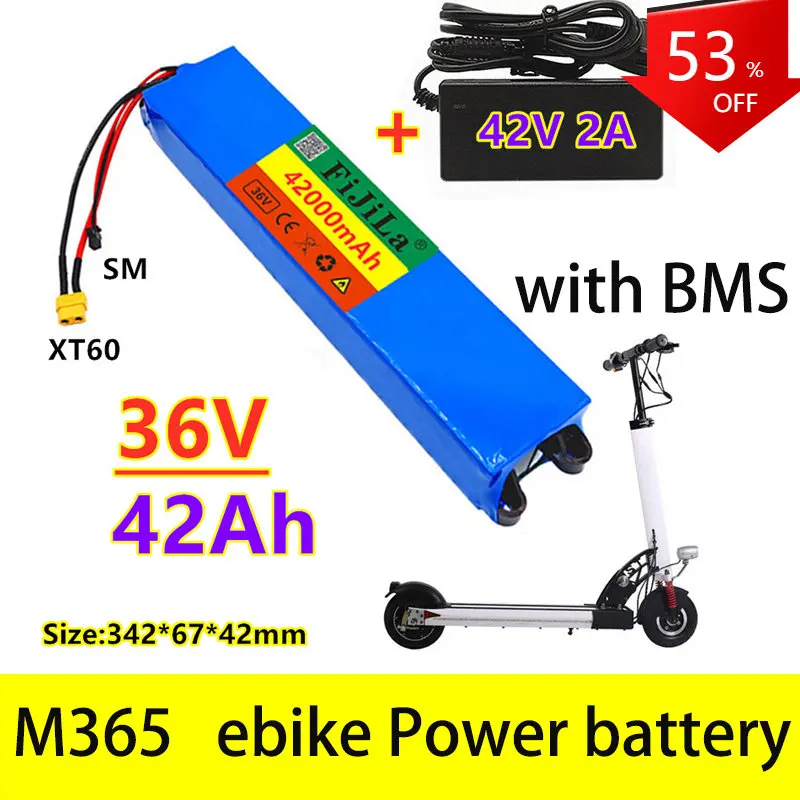 36 в 42 Ач/30 Ач 18650 литиевый аккумулятор 10S3P 250 Вт-500 Вт одинаковый порт 42 в электрические ролики M365 для электровелосипеда аккумулятор с BMS