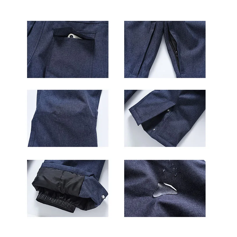 Лыжные брюки для мужчин и женщин зимние уличные теплые водонепроницаемые