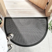 CAKEBY Half Round Door Mat Non-Slip Absorb Water Entrance Way Rug Durable Rubber Rugs For Patio Bathroom  Kitchen  Home Foot Pad