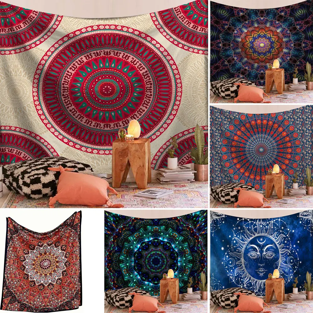 

Mandala Bohemian Flower Tapestry Large-Size Interior Decoration Aesthetics Boys' Favorite Tapestry Background Cloth