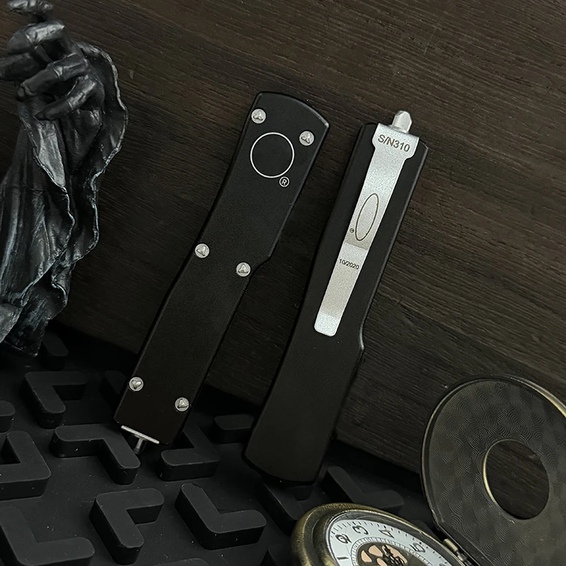 Фото Мини-нож UTX70 Micro Tech UT70 D2 из стали с алюминиевой рукояткой, портативный, для повседневного использования, EDC-инструмент для активного отдыха №1