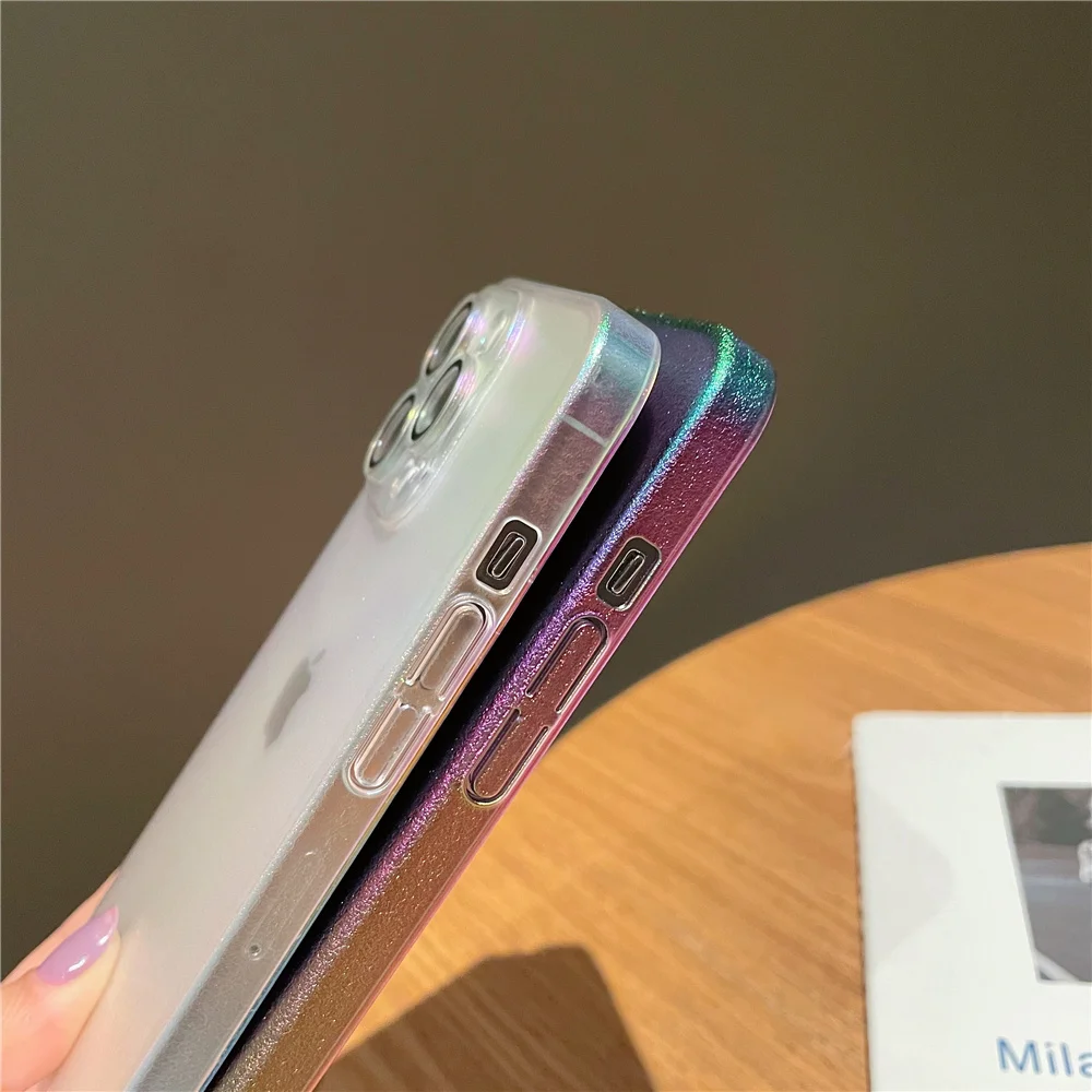 Роскошный градиентный Радужный чехол для телефона apple iphone 12 pro max 13 Жесткие