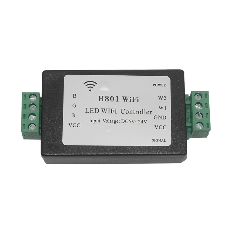 

5Chx4a Output DC5-24V Input LED RGB Controller H801 RGBW LED WIFI Controller For 5050 3528 SMD Led Strip Light Tape