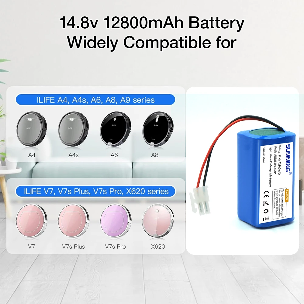 Литиевый аккумулятор для робота-пылесоса ILIFEA4 A4s A6 A7 A8 A9 V7 V7S