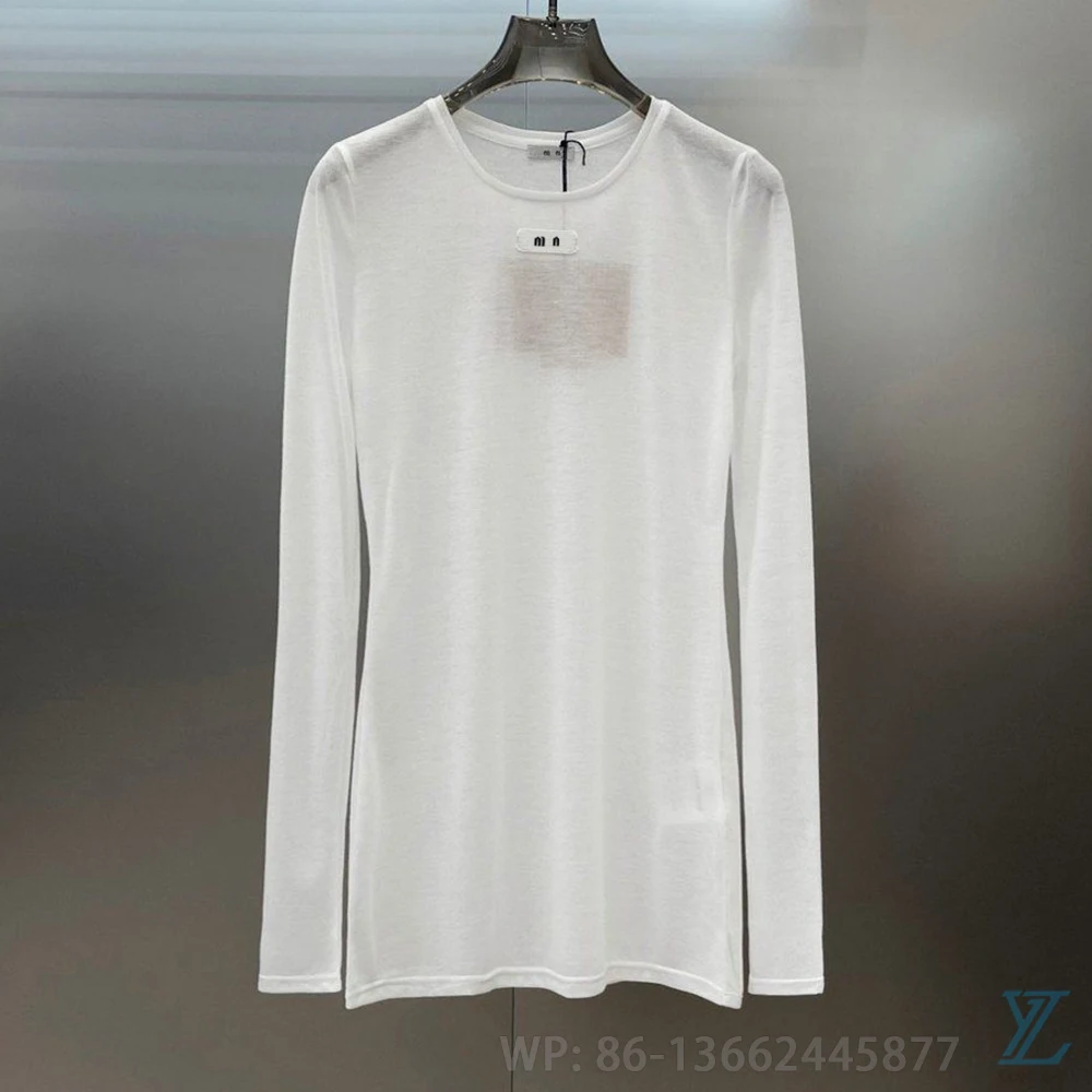 

2023 Summer Slightly Transparent Style Versatile Bottom Shirt Lightweight Sun Protection Long Sleeve Spicy Girl T-shirt