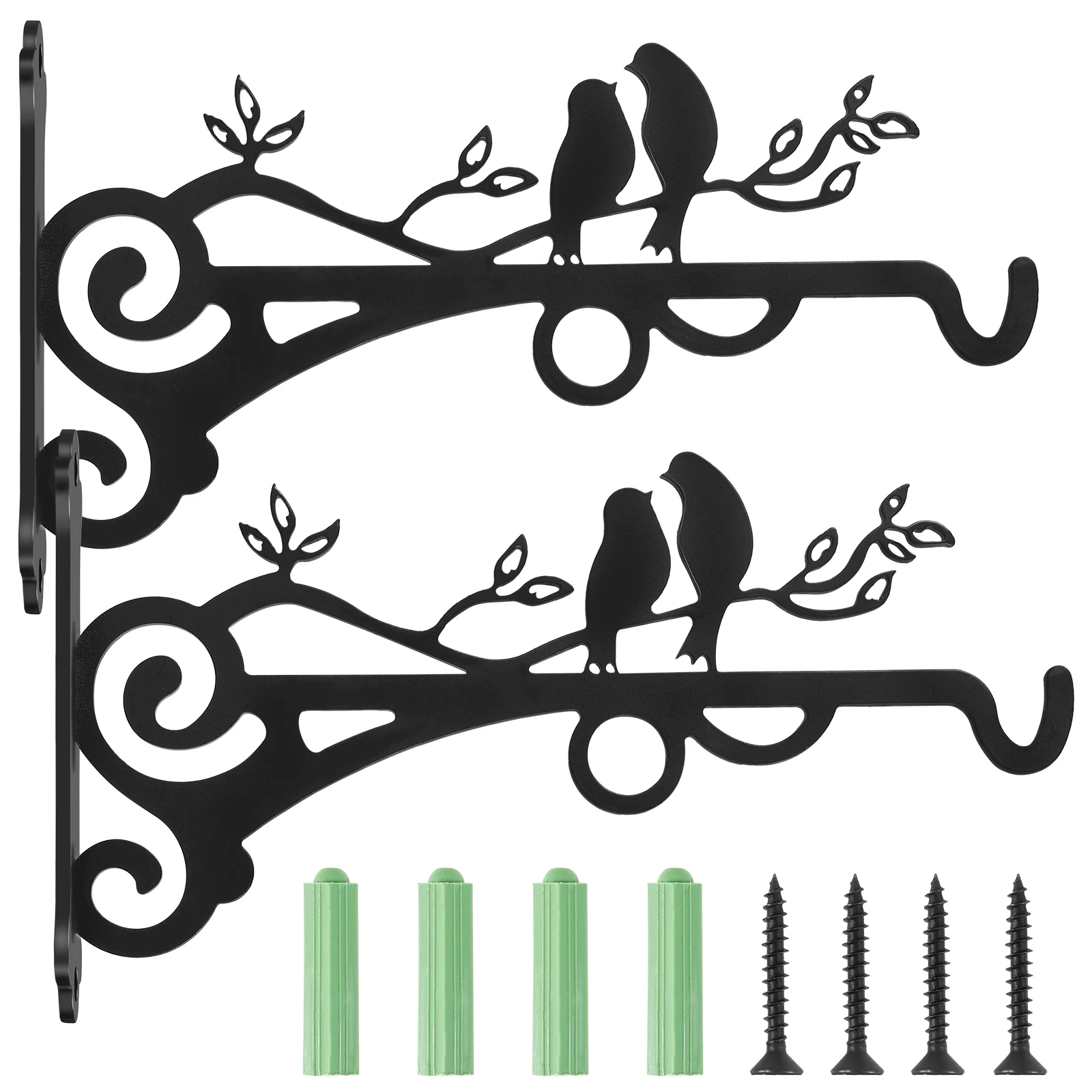 

2Pcs Hanging Plants Bracket Iron Plant Hanger Hook Sturdy Flower Pot Wall Hook Decorative Lantern Support Hanger with Screws for