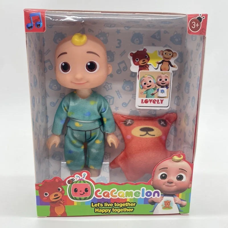 

6 piece setKawaii Cocomelonjojo doll pull back car doll toy PVC model doll set Cocomelon bear toy children's baby gift