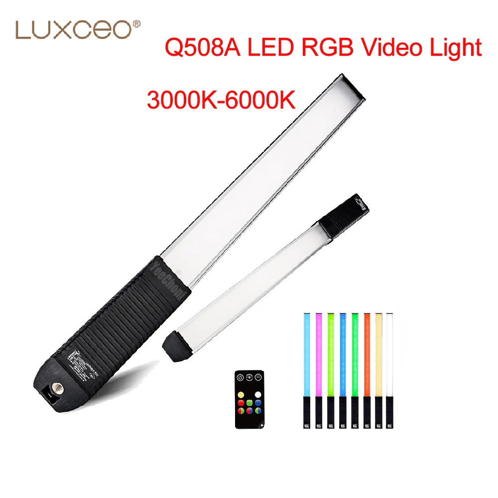 

LUXCEO Q508A LED RGB Video Light Baton Remote Control 3000K-6000K 36Colors Studio Photo Lighting Bar For Youtube TikTok Vlog