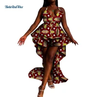 africa woman clothes print dresses women custom clothing bazin dashiki african wax jumpsuit short pant for women party wy7449