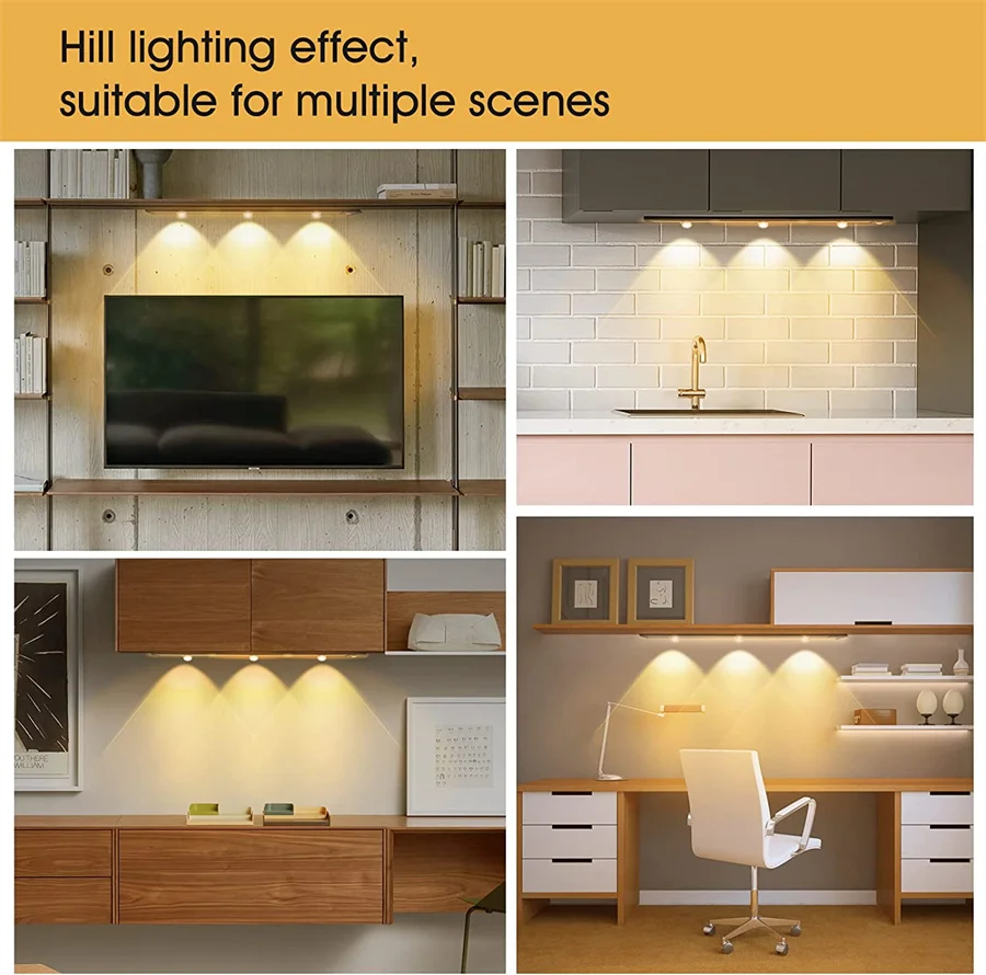 Motion Sensor Night Light Rechargeable LED Wireless Ultra Thin  Wine cooler Light For Kitchen Cabinet Bedroom Indoor Lighting