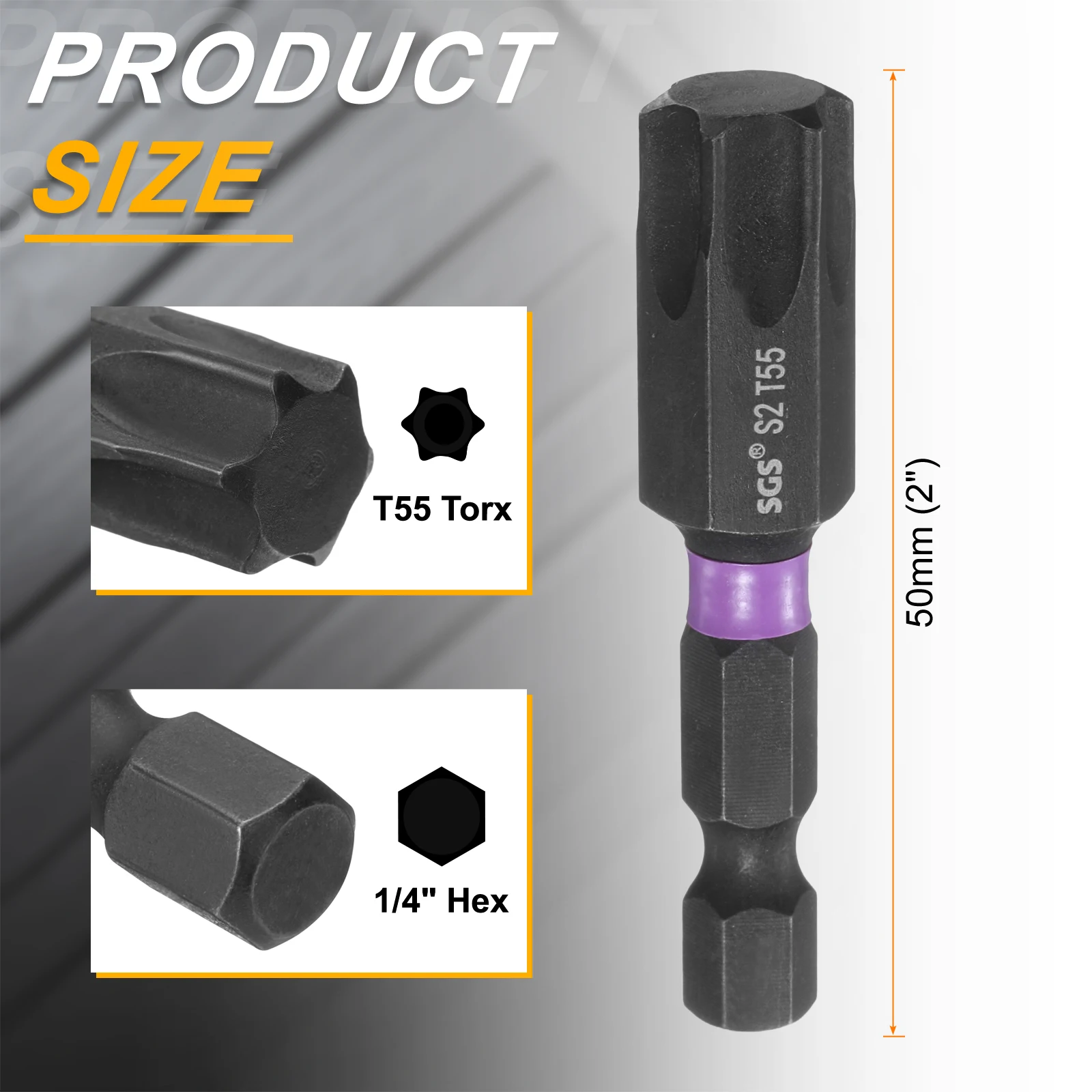 

UXCELL Стальные магнитные биты для отвертки Torx T7-T55