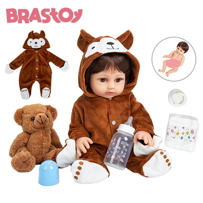 

48cm Boy With Teddy Bear Baby Baby Reborn Doll With Teddy Bear