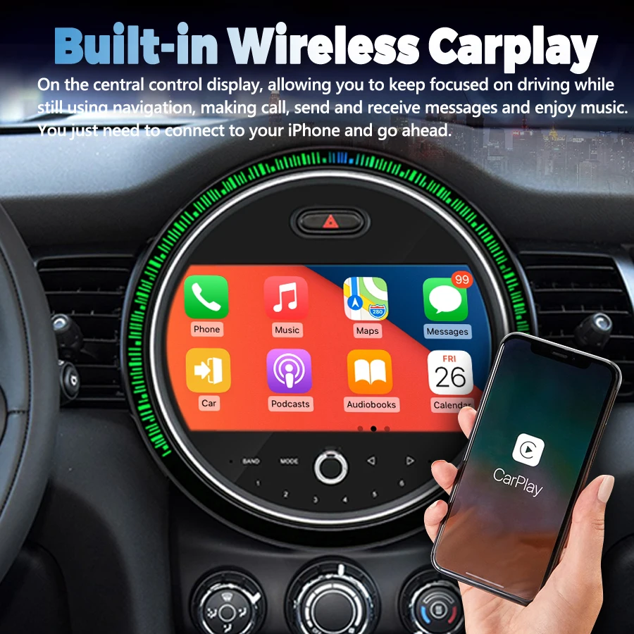 9-дюймовый двойной системный экран Android для BMW Mini F55 F56 NBT 2014 2015 2016 2017 Автомобильный