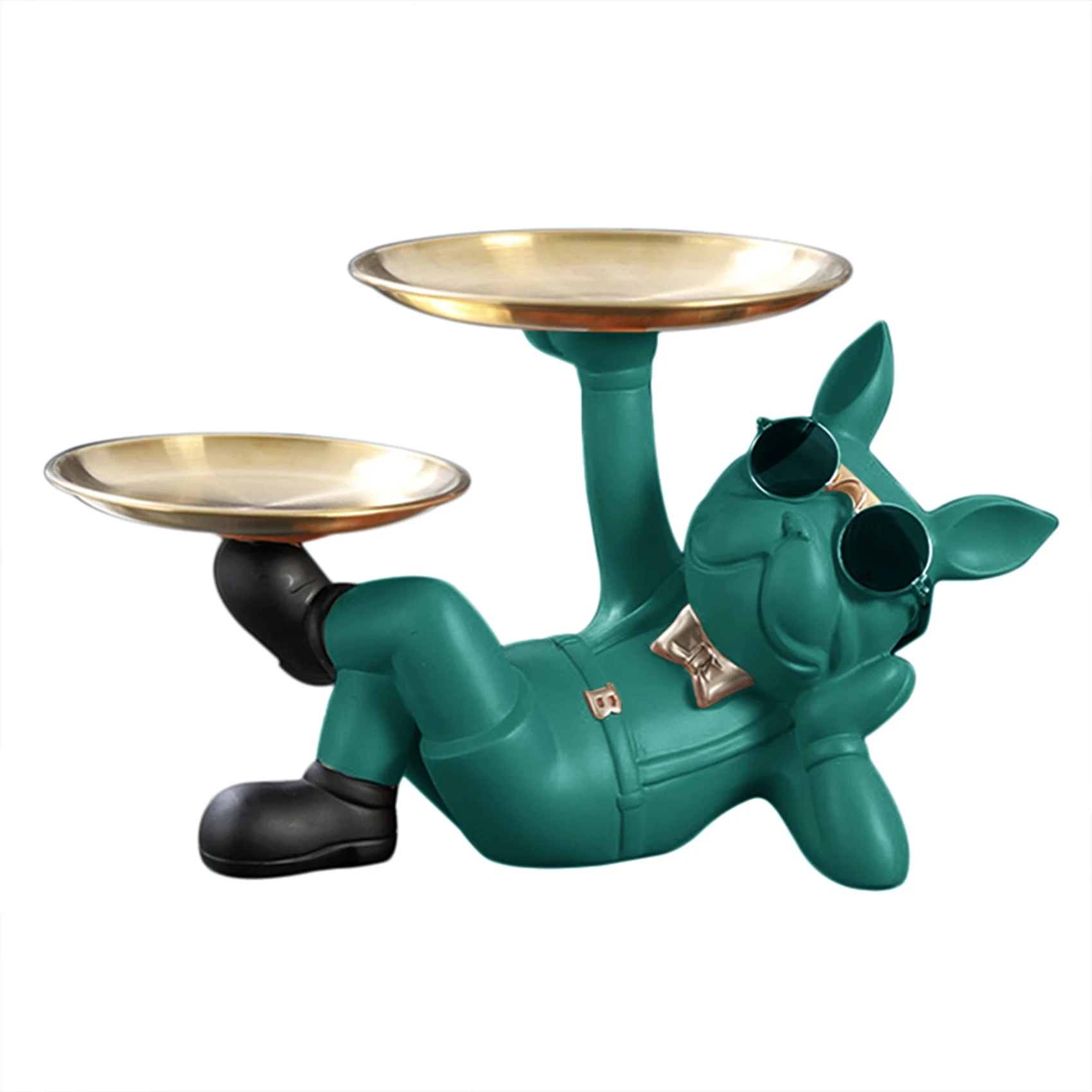 

Металлический поднос в скандинавском стиле, статуэтка бульдога, животного, собаки, держатель для ключей, украшение для дома, 2 предмета