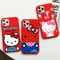 cute hello kitty phone case for iphone 13 12 11 pro max mini xs 8 7 6 6s plus x se 2020 xr red cover