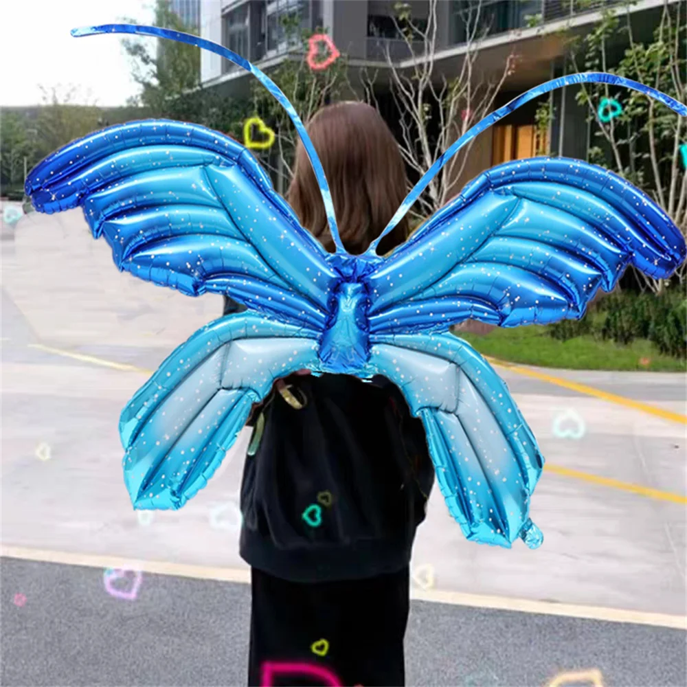 Большой ангел крылья бабочки с ремешком алюминиевая пленка воздушный шар
