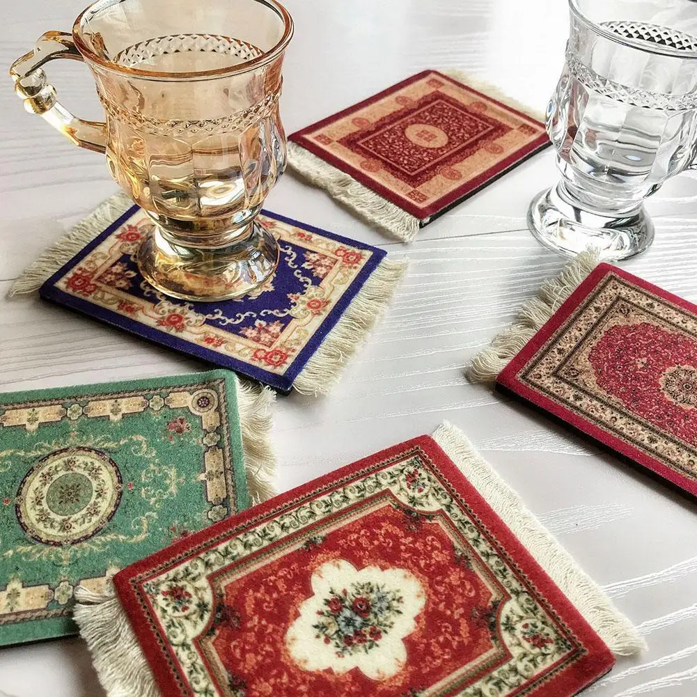 

Bohemian Tassel Table Mat Handmade Ethnic Place Retro Slip Coaster Non Mat Table Kitchen Accessories Dining Mat Decoration P1Q3