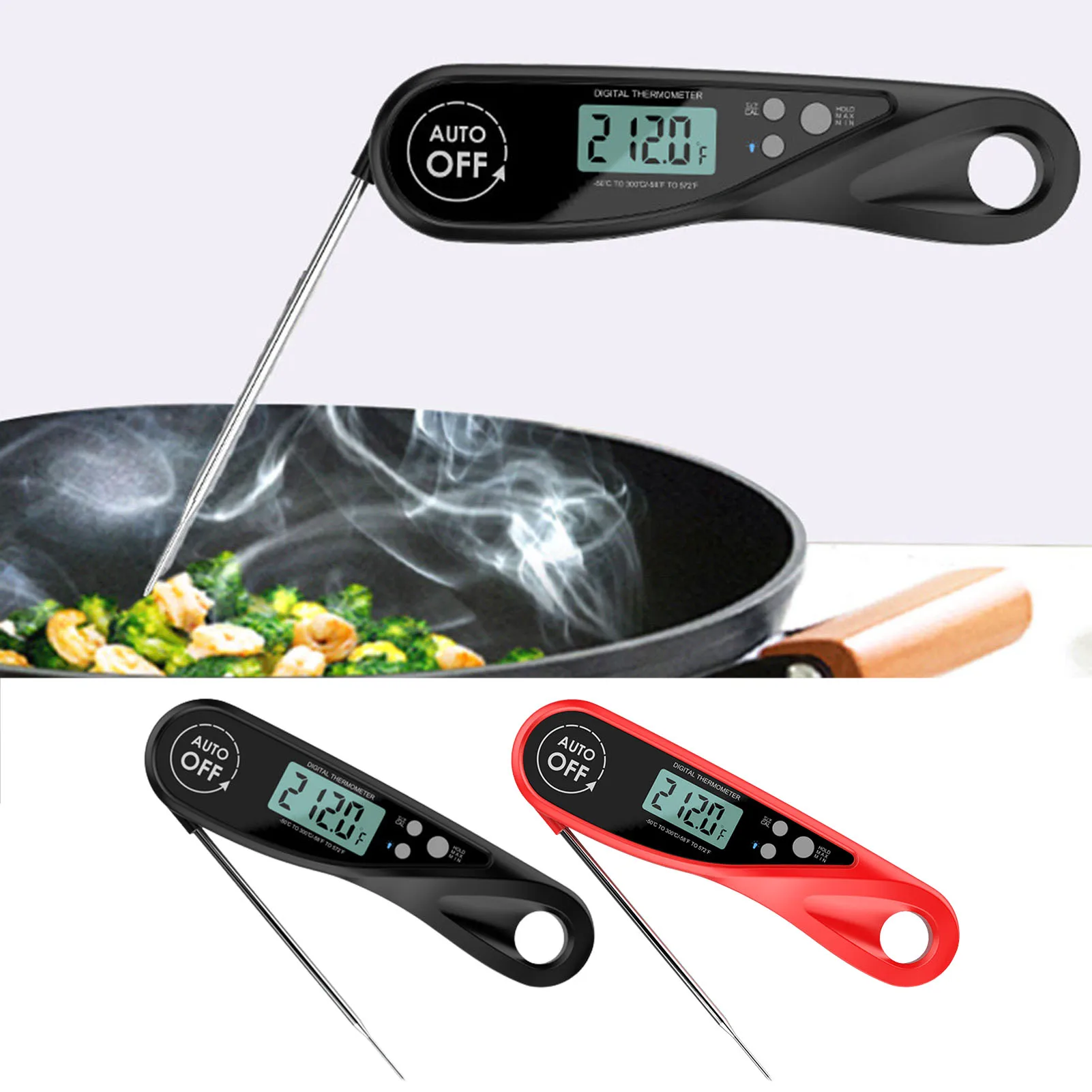 

Складной пищевой термометр, зонд, Цифровой Кухонный Термометр для барбекю, мяса, инструменты для измерения температуры жидкости, воды, масл...