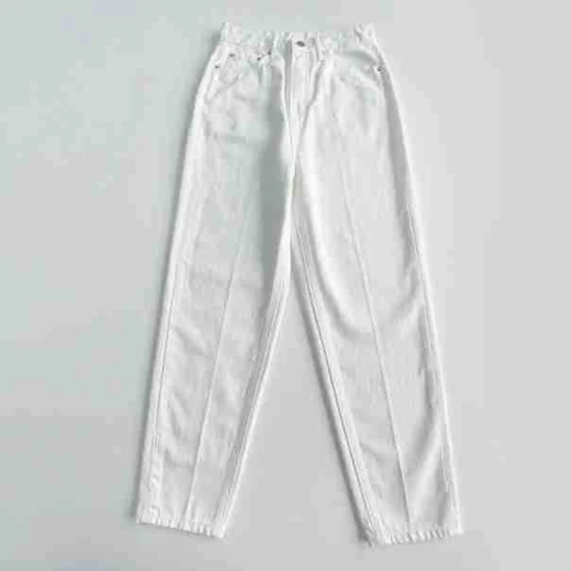 Tot * E Tapered Slim Cotton Jeans Solid Color Versatile High Grade Pants Casual Pants