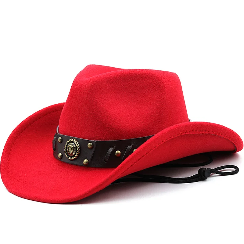 

Women Hat Wide Brim Western Cowboy Hat For Men Gentleman Panama Jazz Fedora Hat With Leather Cloche Church Sombrero Dropshipping