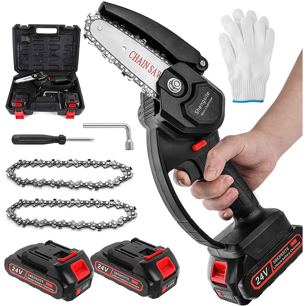 

New low price Mini Chainsaw, 6 inch 42V Cordless Electric Pruning Chain Saw, One-Hand Rechargeable Portable Chainsaw Metal wall