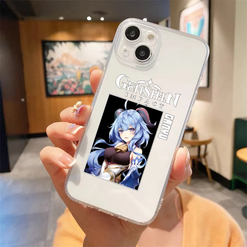 Genshin Impact Hu Tao Cute Luxury Transparent Soft Phone Case For iPhone 14 13 12 11 Pro Max XS X XR SE3 7 8 Plus Cover Fundas
