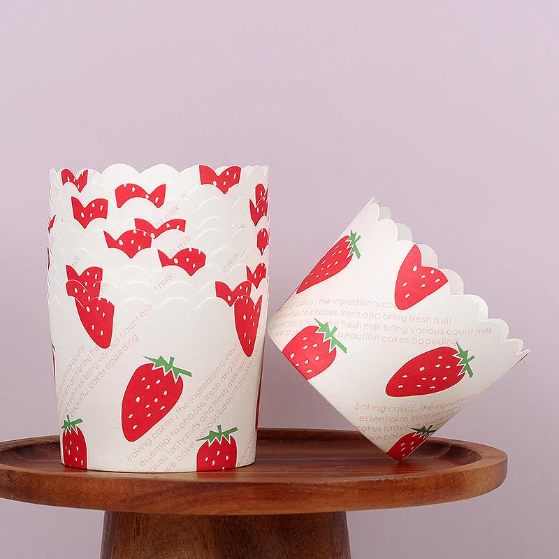 

Strawberry Cupcake Paper Cup Cupcake Wrapper Liner Baking Cup Muffin Boxes Cake Cup Wedding Caissettes Muffin Decorating Molds