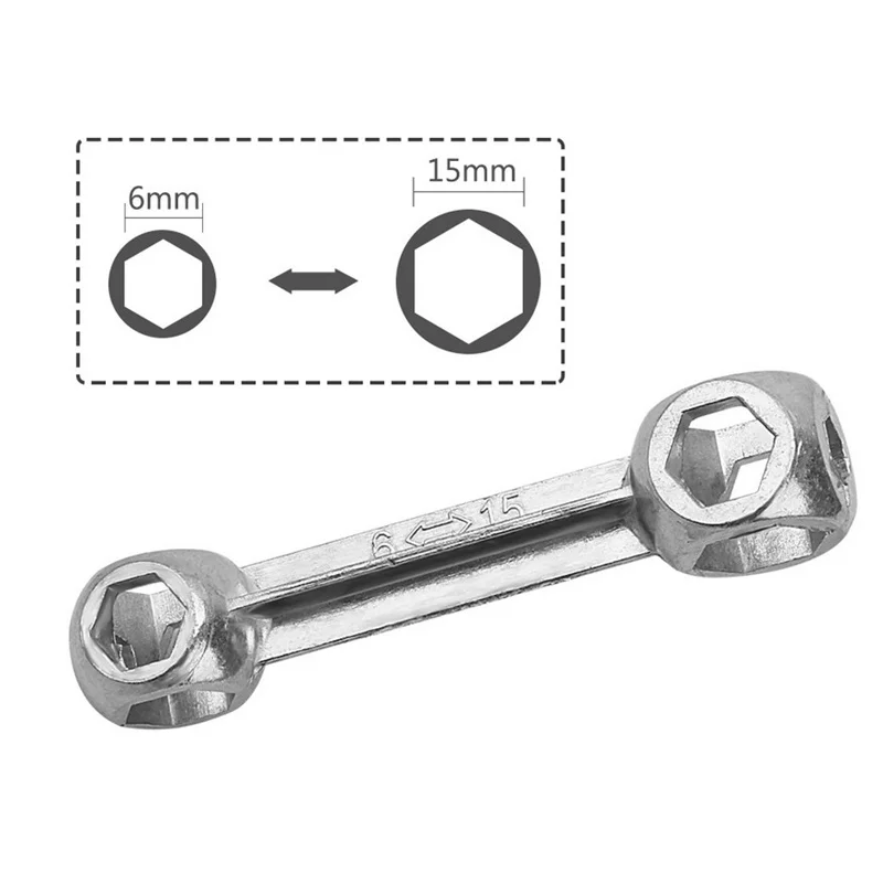 

1 X Bicycle Mini Pocket Spanner Gadget Multipurpose Bike Cycle Multi Repair Tool Keychain Scooter Garage Hexagon Wrench