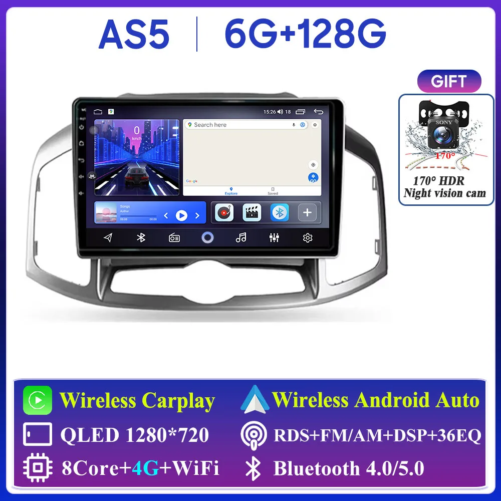 

Автомагнитола для Chevrolet Captiva 1 2011-2016, автомобильное радио Carplay, GPS-Навигационный экран, Android, автомобильная фотомагнитола с Wi-Fi, стерео, типоразмер 2DIN