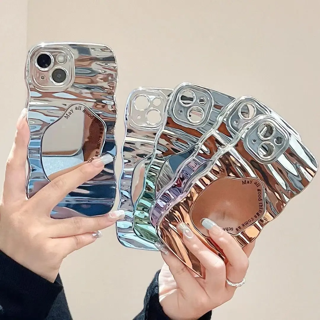 Зеркальный чехол для Xiaomi Redmi A3 13C 12C 12 11A 13R 10 9 Prime 10A 10C 9A 9T 9C A1 A2 Plus + волнистый мягкий