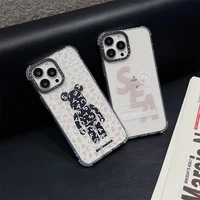 luxury gloomies bear creative letter phone cases for iphone 13 12 11 pro max xr xs max 8 x 7 couple transparent soft tpu cover