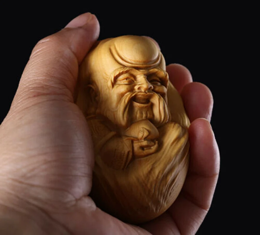 JP075ca - 7*4 5*4 5 ручная резная фигурка самшита резьба по боге долголетия