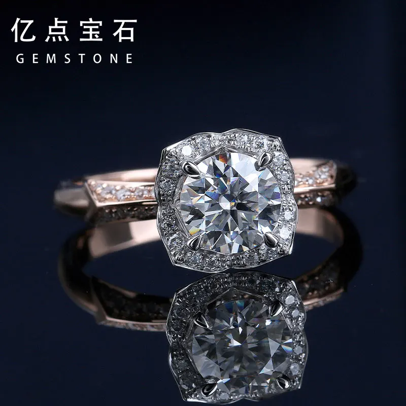 

YDBS 1ct Round Cut 10k 14k 18K Gold Moissanite Ring Half Full Eternity Sizes Original Dazzling Female Jewelry