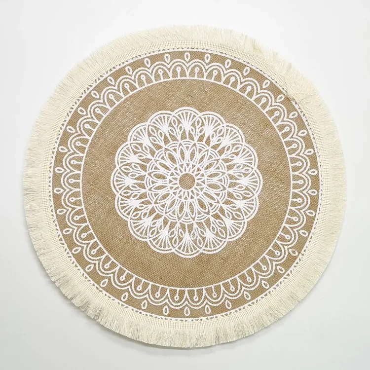 

Джутовые круглые коврики для стола, набор из 2 штук