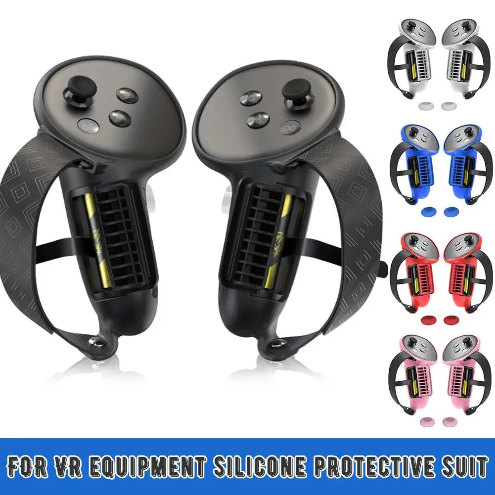 Силиконовый чехол на ручку для Meta Quest 3s с крышкой кнопки защита от падения царапин